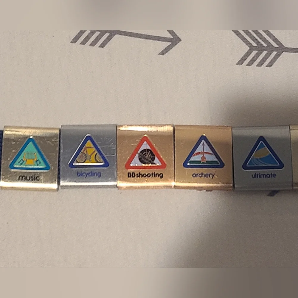 Boy Scout Wolf Cub Scout Blue Belt (24) Mixed Merit Activity Slides Metal Badges